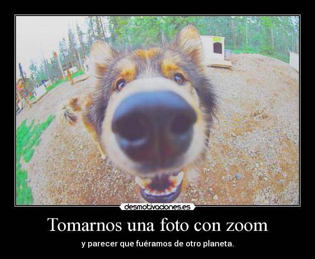 Tomarnos una foto con zoom - y parecer que fuéramos de otro planeta.