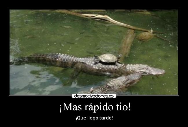 ¡Mas rápido tio! - ¡Que llego tarde!