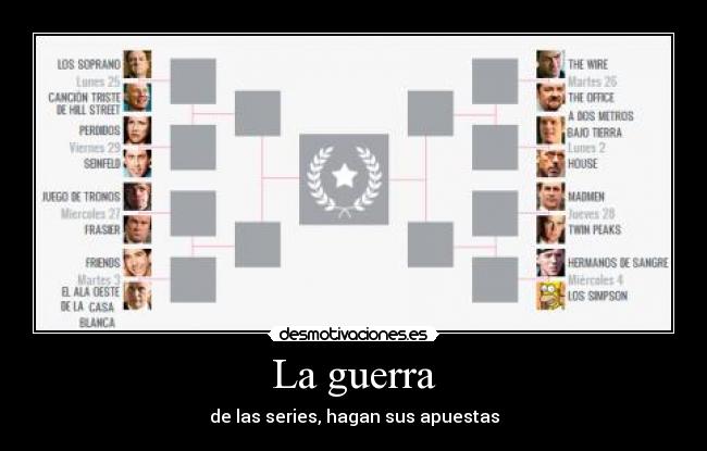 La guerra - de las series, hagan sus apuestas