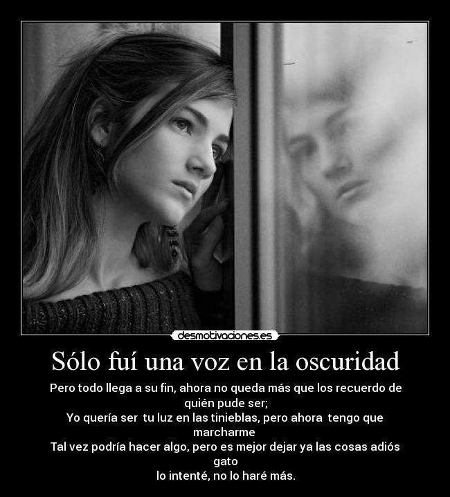 Sólo fuí una voz en la oscuridad -