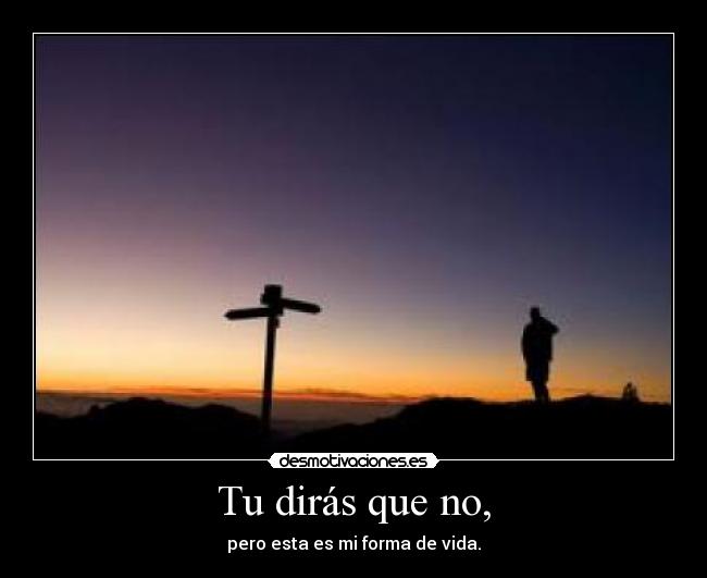 Tu dirás que no, - pero esta es mi forma de vida.