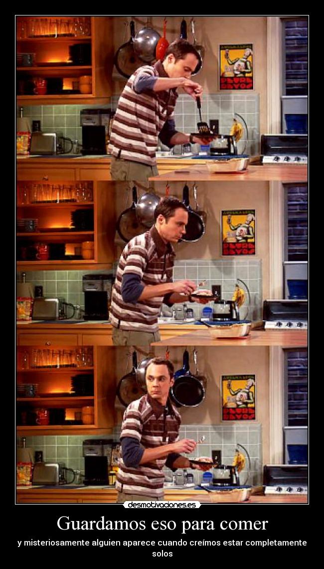 carteles comida sheldon big bnag theory desmotivaciones