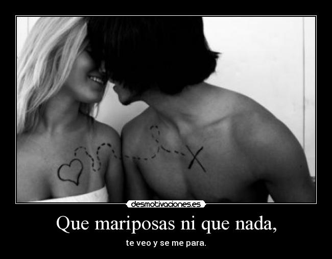 Que mariposas ni que nada, -