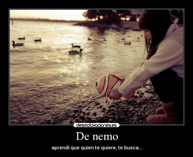 De nemo - aprendí que quien te quiere, te busca...