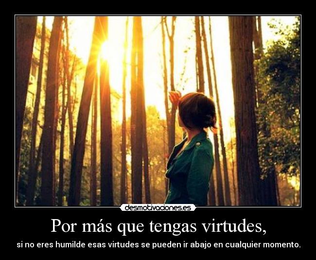 Por más que tengas virtudes, -
