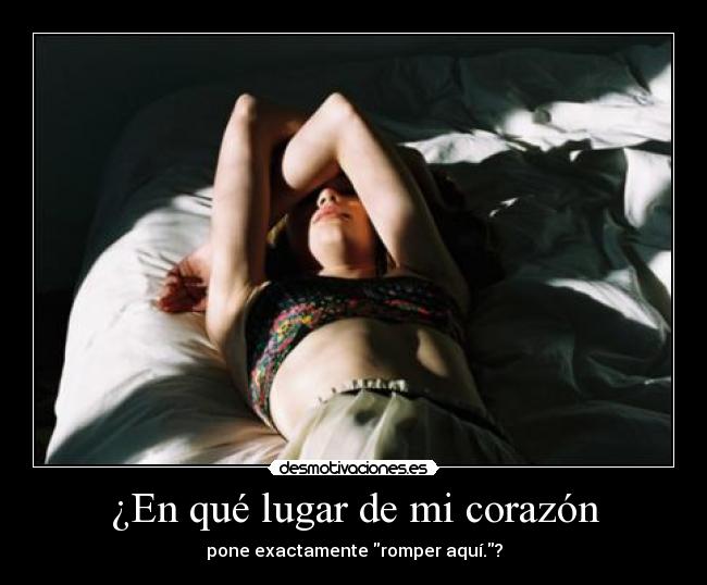 ¿En qué lugar de mi corazón -
