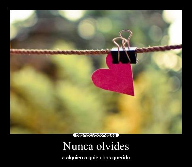 Nunca olvides - a alguien a quien has querido.