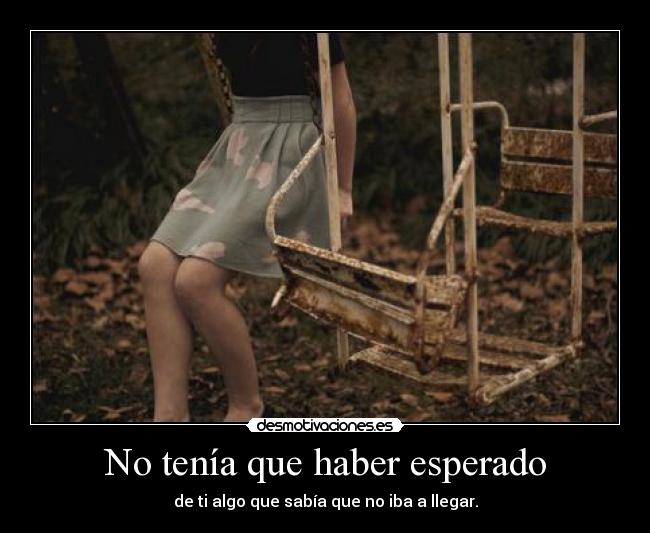 No tenía que haber esperado - de ti algo que sabía que no iba a llegar.