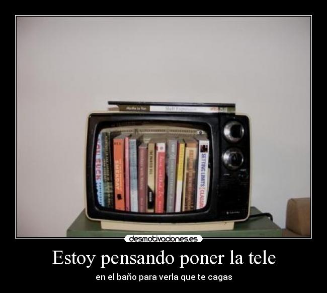 Estoy pensando poner la tele - en el baño para verla que te cagas