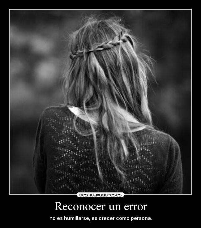 Reconocer un error -