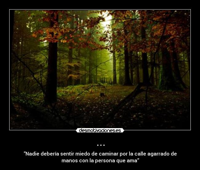 ... - ”Nadie debería sentir miedo de caminar por la calle agarrado de
manos con la persona que ama”