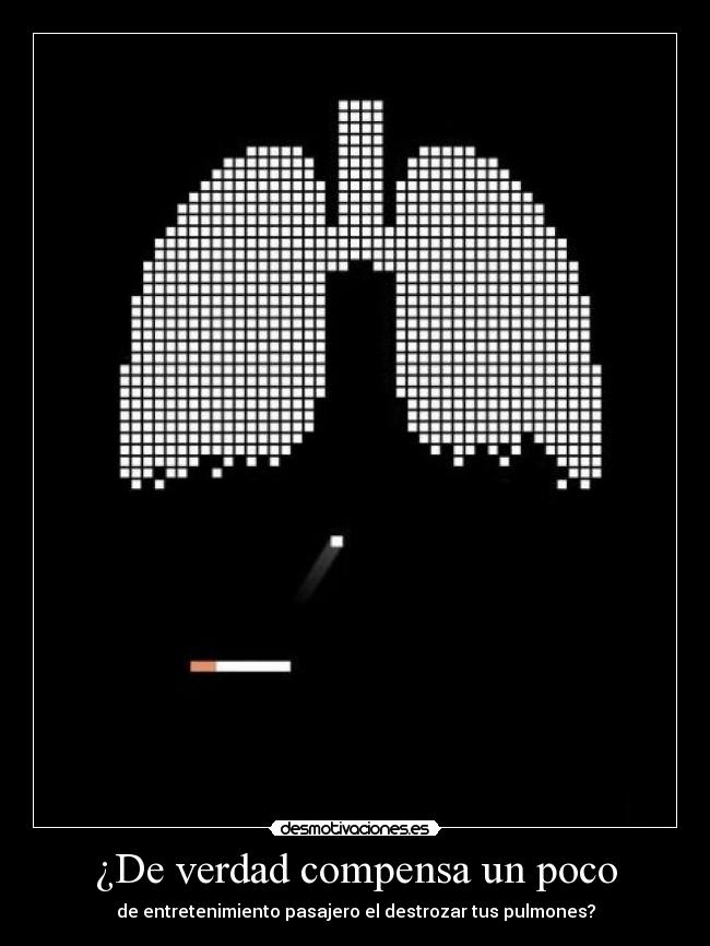 ¿De verdad compensa un poco - de entretenimiento pasajero el destrozar tus pulmones?