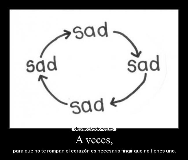 A veces, - para que no te rompan el corazón es necesario fingir que no tienes uno.