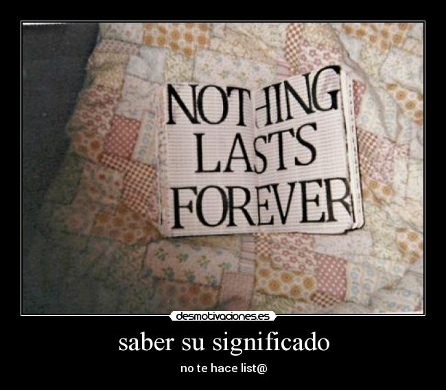 saber su significado - no te hace list@