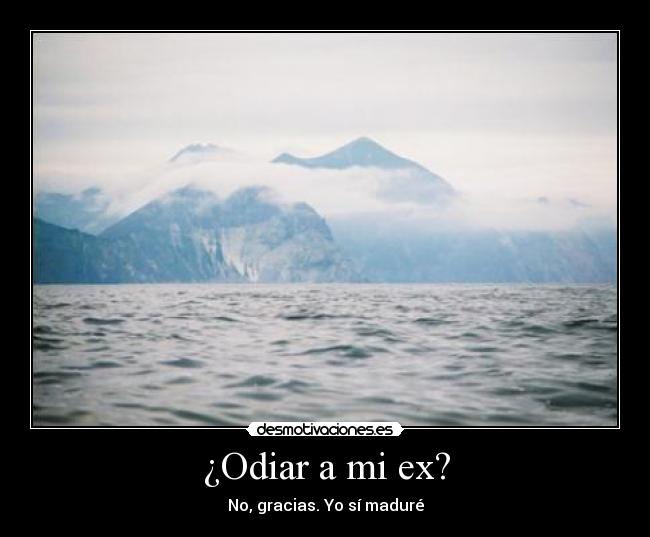 ¿Odiar a mi ex? - No, gracias. Yo sí maduré