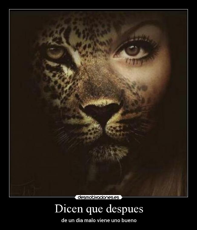 Dicen que despues - de un dia malo viene uno bueno