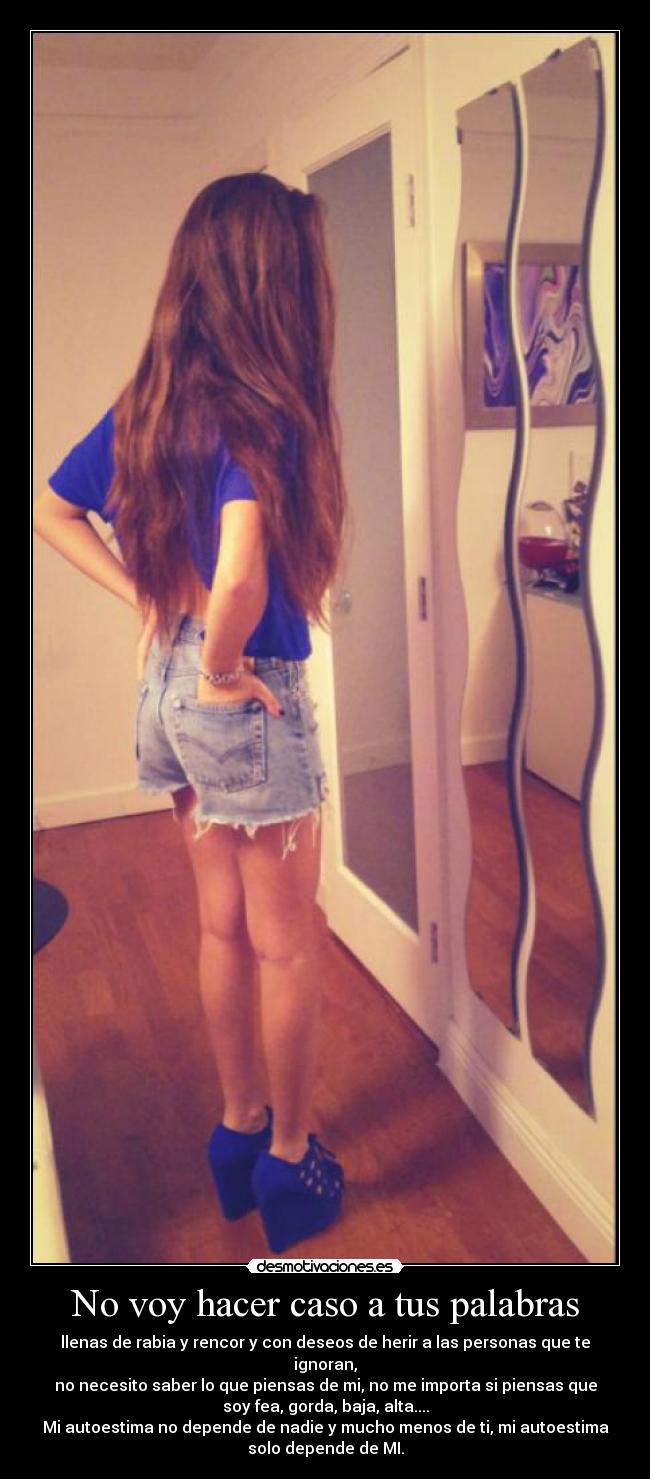 No voy hacer caso a tus palabras -