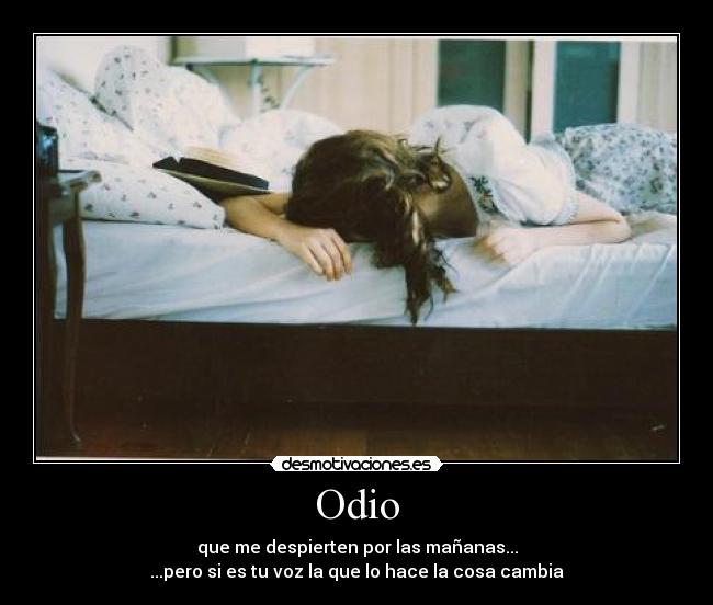 Odio - que me despierten por las mañanas...
...pero si es tu voz la que lo hace la cosa cambia