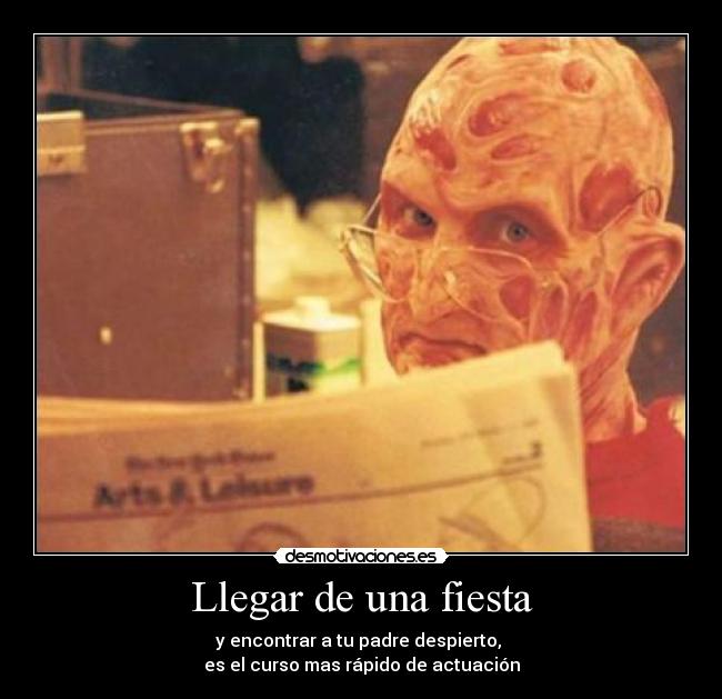 Llegar de una fiesta -