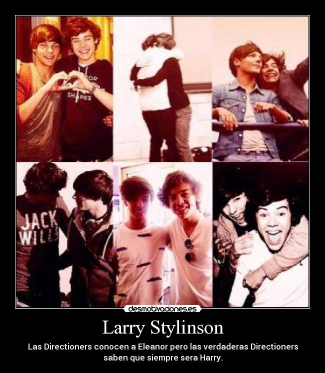 Larry Stylinson - Las Directioners conocen a Eleanor pero las verdaderas Directioners
saben que siempre sera Harry.