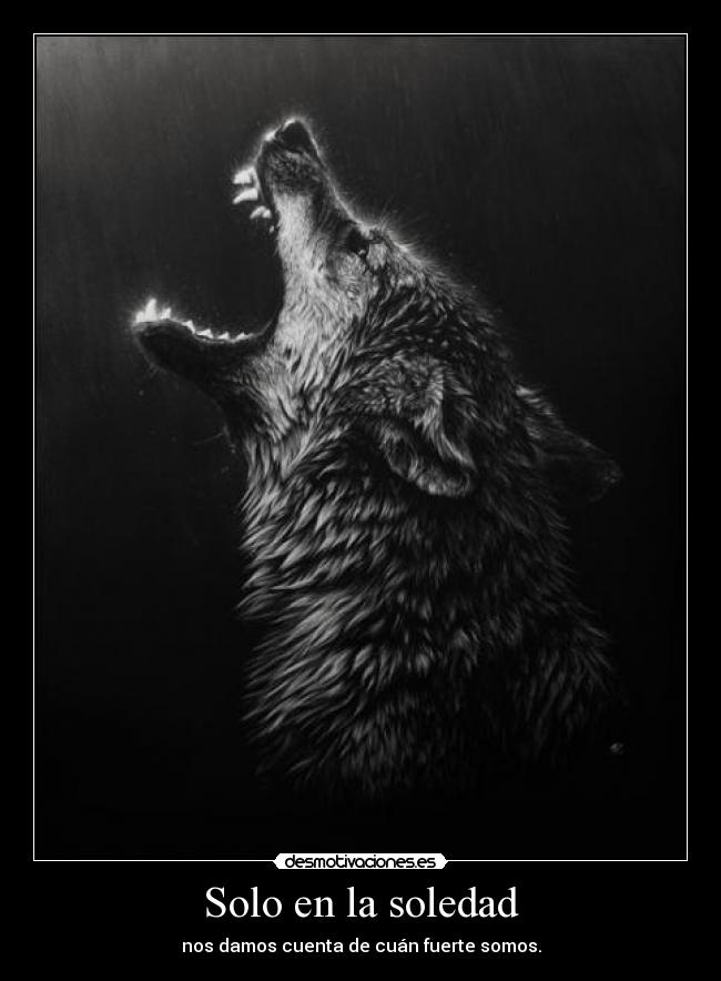 Solo en la soledad - nos damos cuenta de cuán fuerte somos.