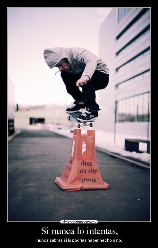 Si nunca lo intentas, - nunca sabrás si lo podrías haber hecho o no.
