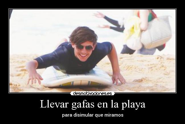 Llevar gafas en la playa - 