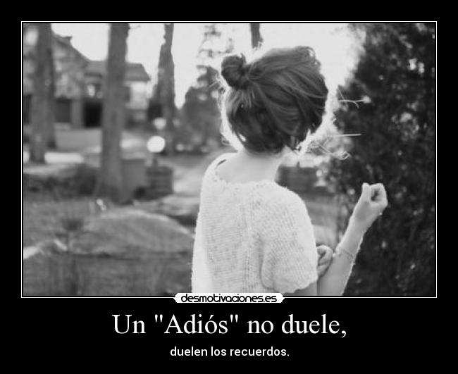Un Adiós no duele, - duelen los recuerdos.