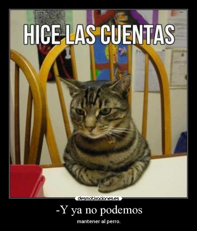 -Y ya no podemos - mantener al perro.