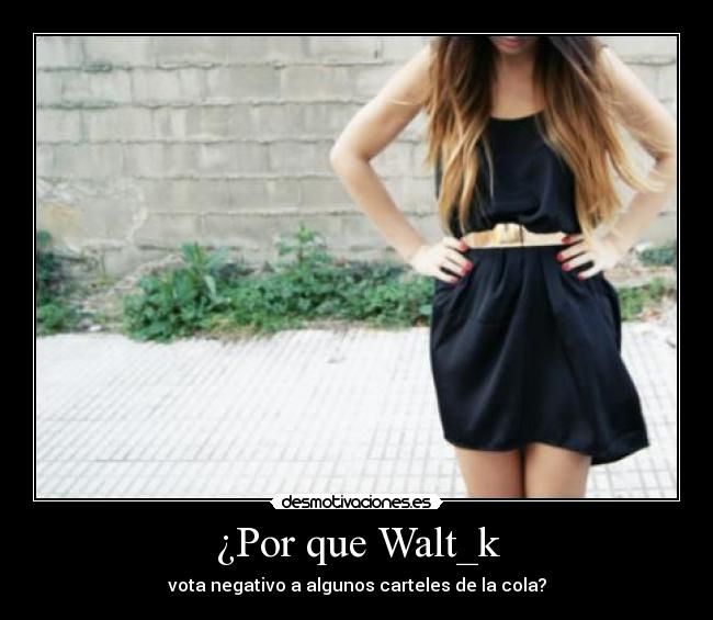¿Por que Walt_k - vota negativo a algunos carteles de la cola?