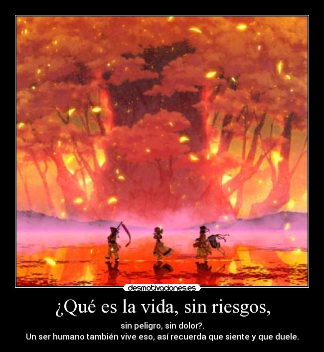 ¿Qué es la vida, sin riesgos, -