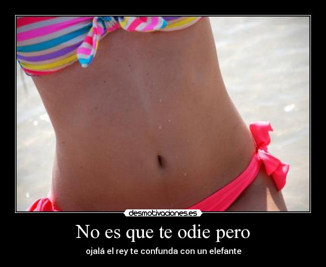 No es que te odie pero - ojalá el rey te confunda con un elefante