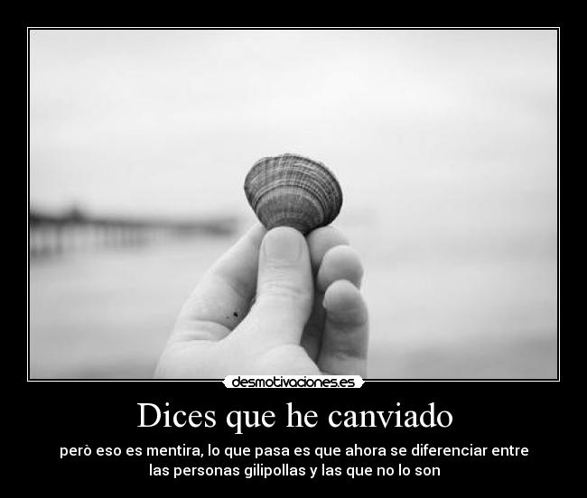 Dices que he canviado -