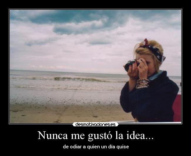 Nunca me gustó la idea... - de odiar a quien un día quise