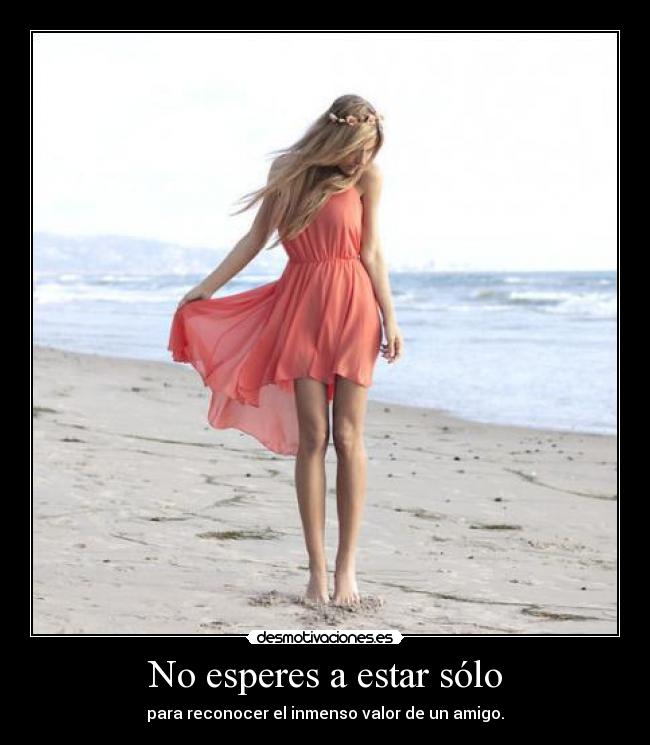 No esperes a estar sólo - para reconocer el inmenso valor de un amigo.