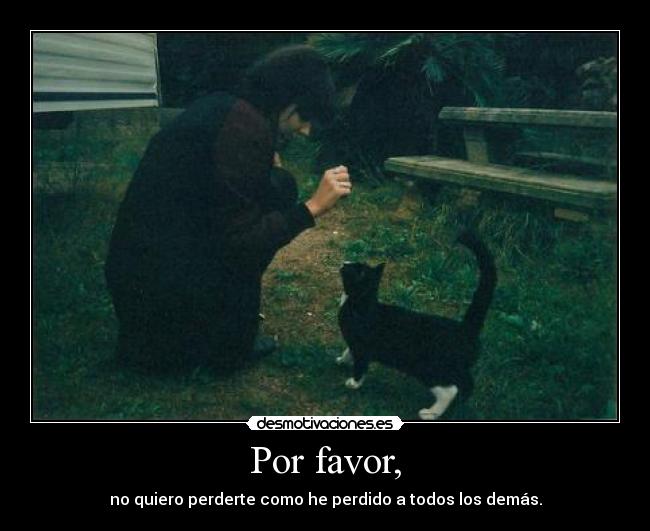 Por favor, - no quiero perderte como he perdido a todos los demás.