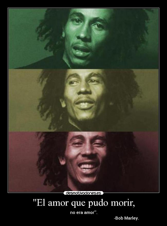 El amor que pudo morir, - no era amor.
                                                                                   -Bob Marley.