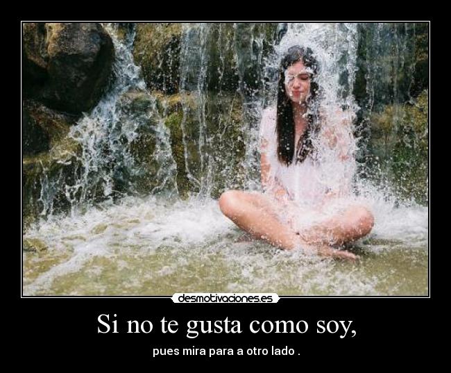 Si no te gusta como soy, - pues mira para a otro lado .