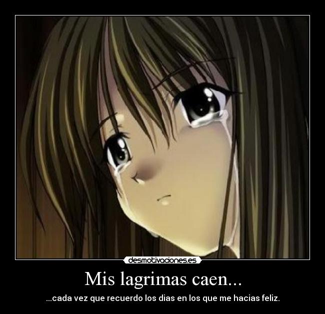 Mis lagrimas caen... - ...cada vez que recuerdo los dias en los que me hacias feliz.