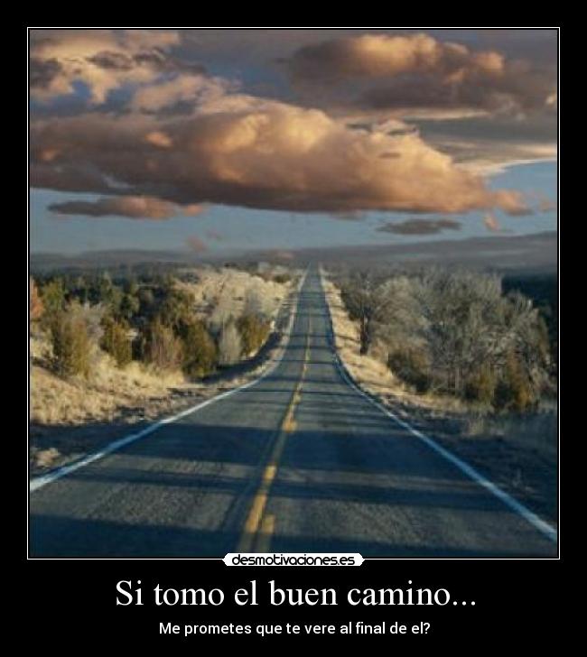 Si tomo el buen camino... - Me prometes que te vere al final de el?