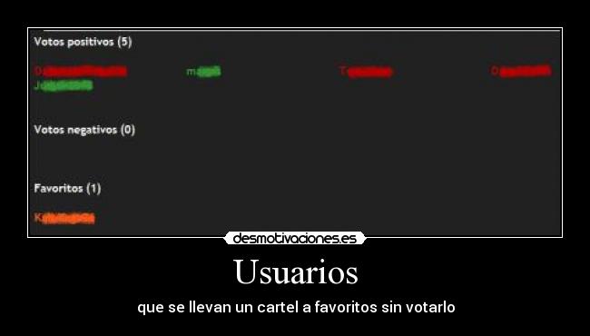 carteles usuarios llevar cartel favoritos sin votarlo desmotivaciones