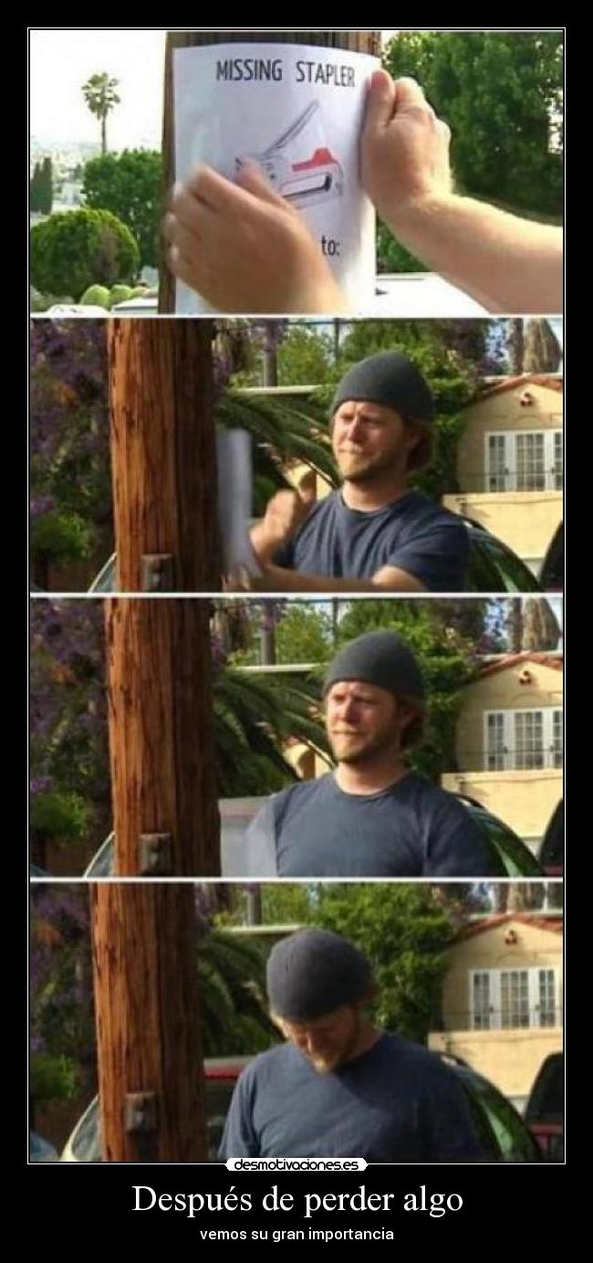 Después de perder algo -
