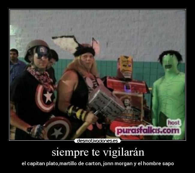 siempre te vigilarán - el capitan plato,martillo de carton, jonn morgan y el hombre sapo