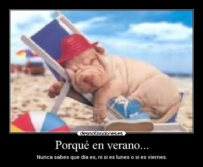 Porqué en verano... - Nunca sabes que día es, ni si es lunes o si es viernes.