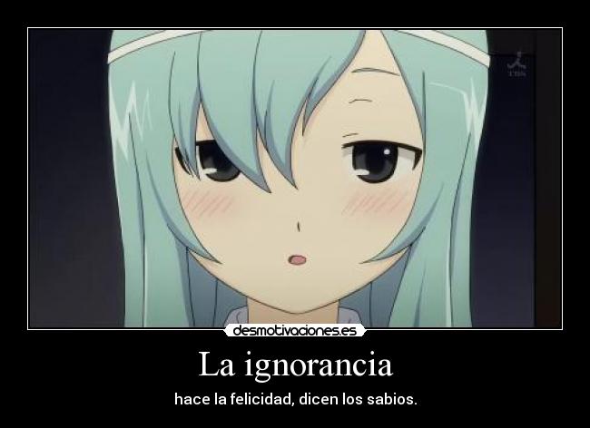 La ignorancia - hace la felicidad, dicen los sabios.
