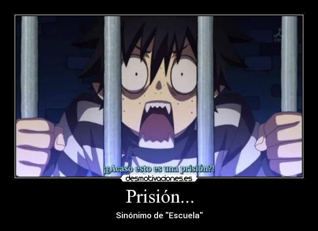 carteles anime exorcist prision igual escuela desmotivaciones