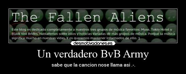 Un verdadero BvB Army - sabe que la cancion nose llama asi .-.