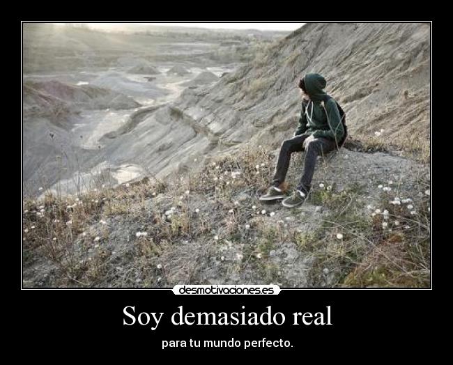 Soy demasiado real - para tu mundo perfecto.