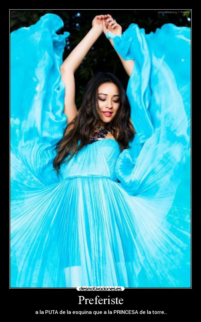 Preferiste - a la PUTA de la esquina que a la PRINCESA de la torre..
