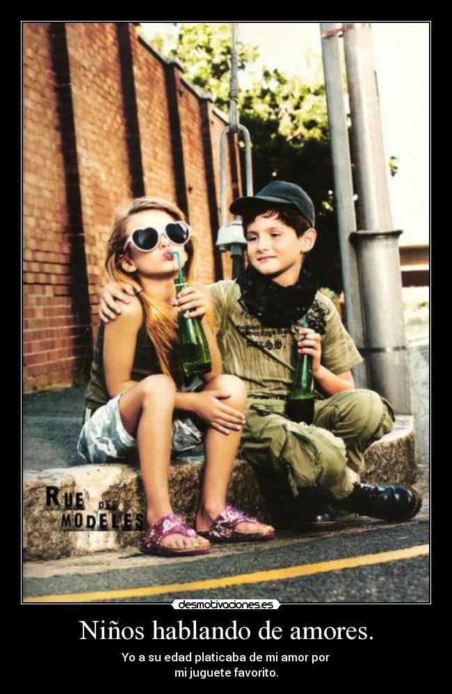Niños hablando de amores. -